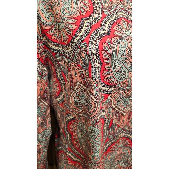 Talbots NWOT Medallion pink LP Large PETITE pima soft 3/4 sleeve top bright fun - Picture 2 of 6